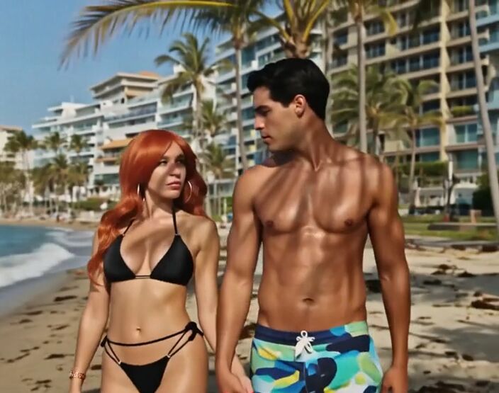 Прошу выебать меня на пляже, пока муж в отеле