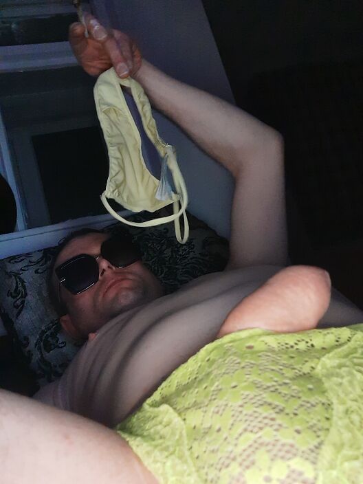 Glasses on knickers on holding me silky pair