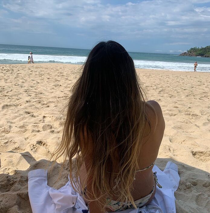 On the beach for a swim