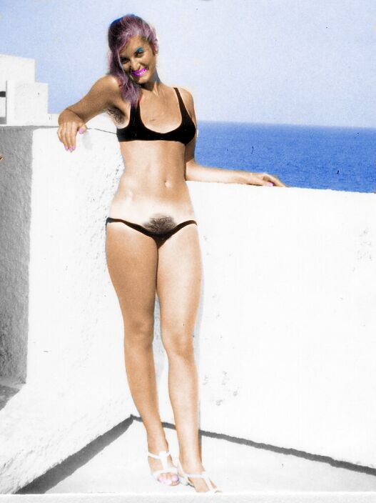 hairy woman in bikini