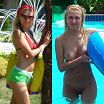 Beautiful wife Ksenia in gallery before and after