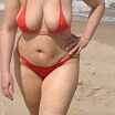 wife red bikini beach thong string