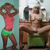 beautiful blonde wife Ksenia before and after