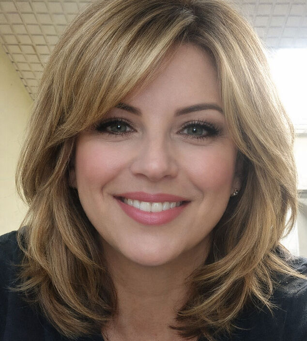 Уже блондинка, минимум макияжа, и уже 53.