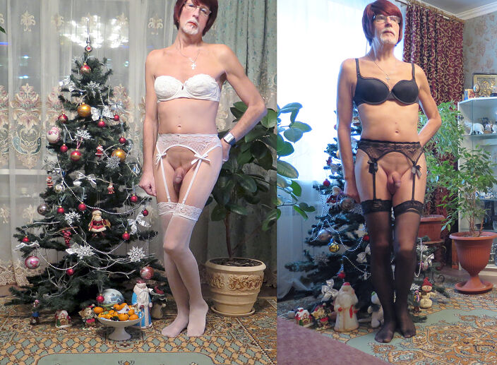 Новогодний бело-черный вариант пидара шлюхи Алики