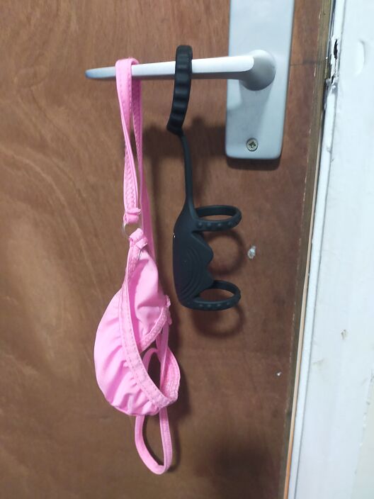 Me vibrating Cock ring and pink sissy knickers