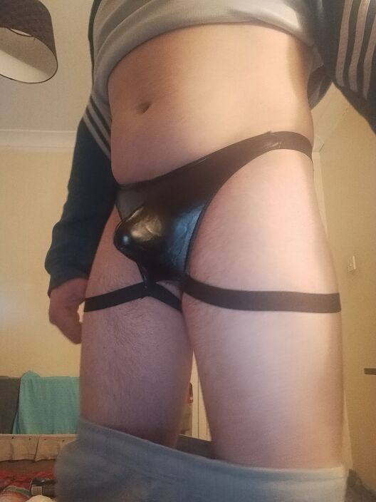 Me in my new purchase man thongs