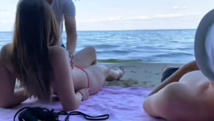 Массаж на пляже. Мж. Секс