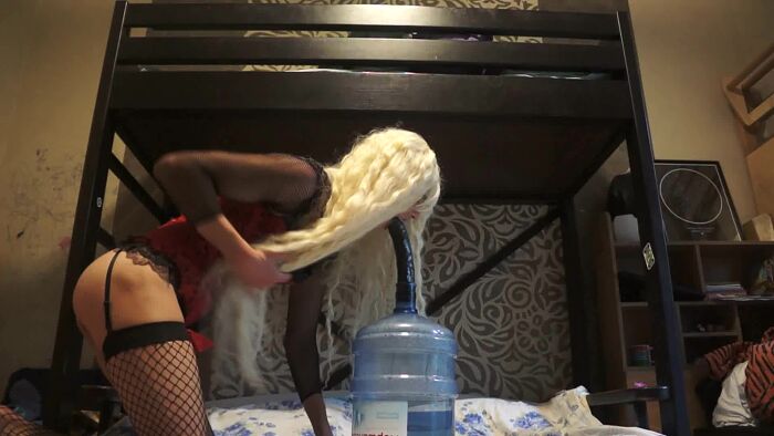 very long black dildo in my ass