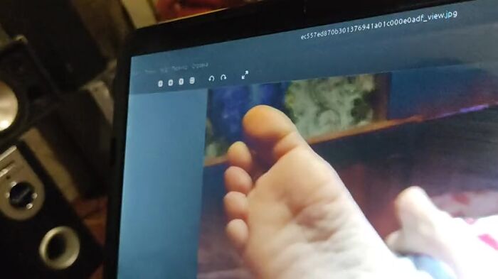 Лижет ножки