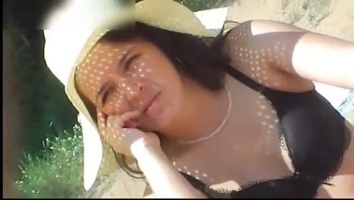 Real!  Brave girl on the beach in translucent panties